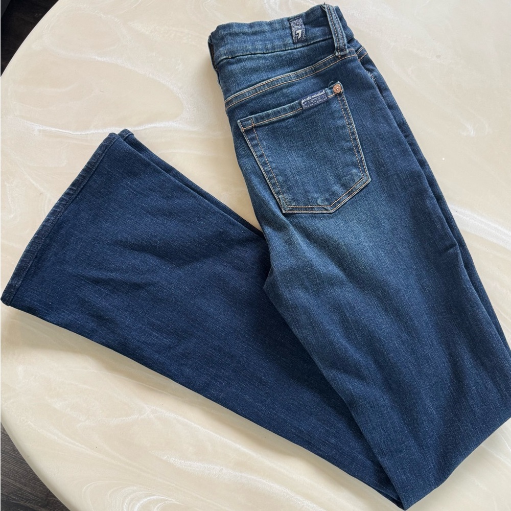7 For All Mankind “Blair” Blue Boot Cut Jeans -25 - Picture 12 of 12